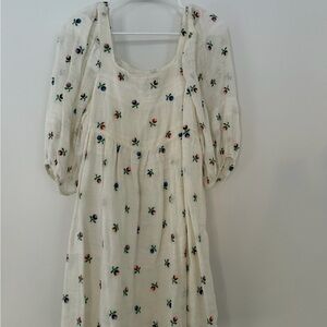 Kimchi Blue Ivory Dress with Multicolor Floral Accents
